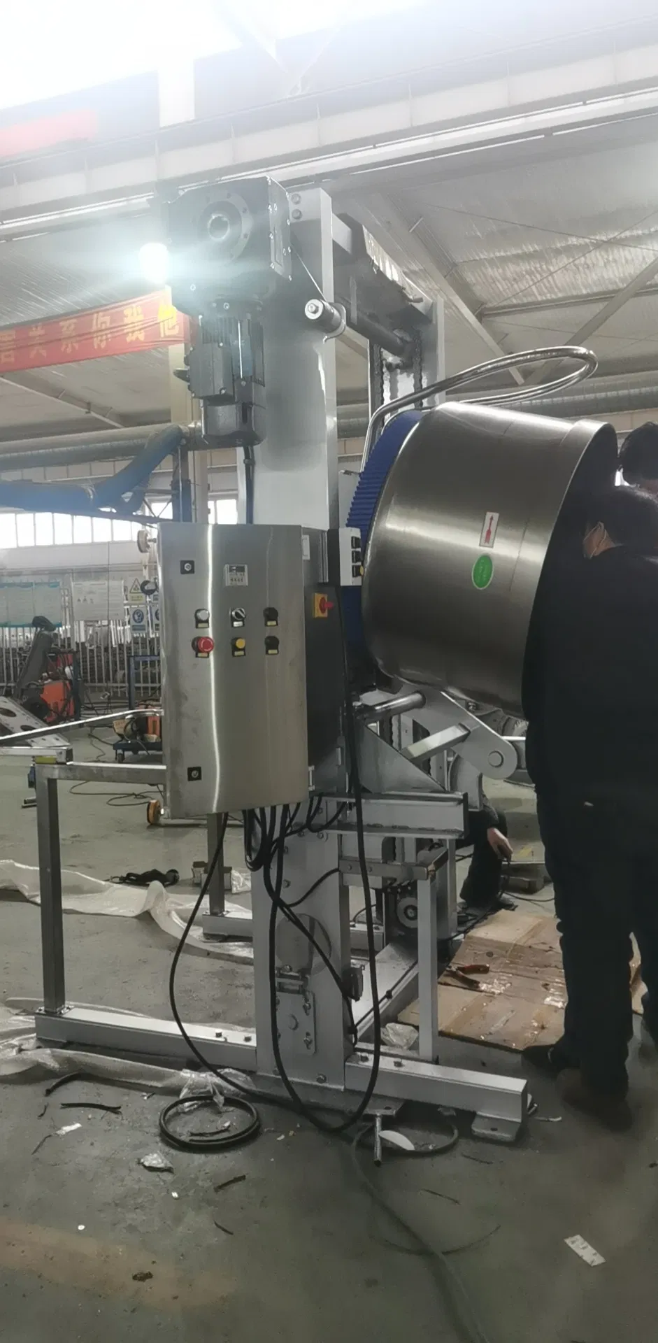 Misturador de massa com tigela removível automática para panificação, equipamento de padaria para pão