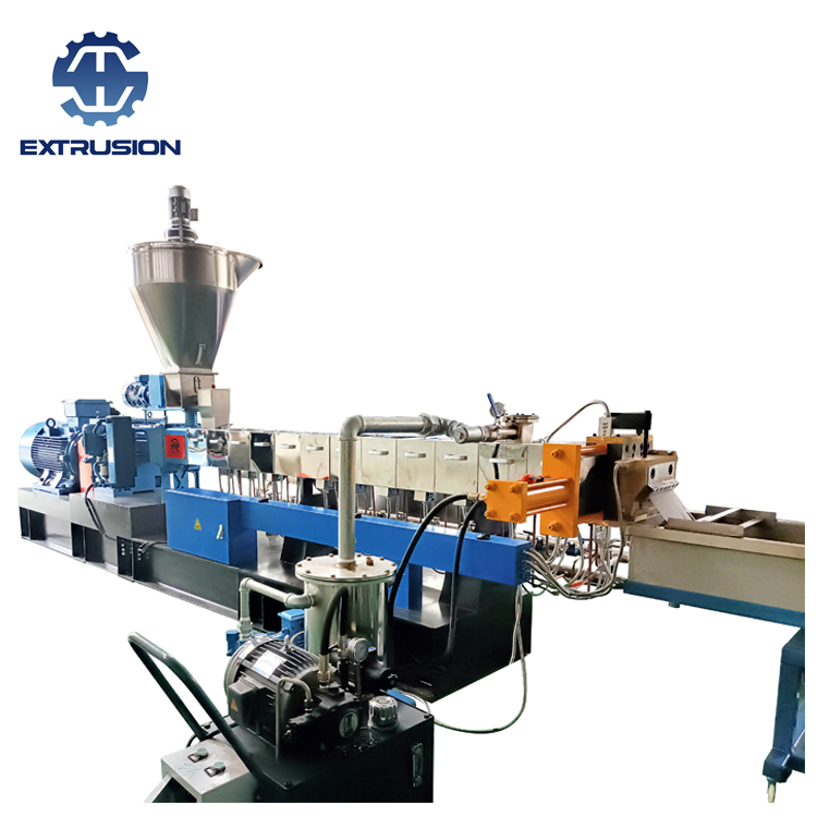 Máquina Extrusora de Masterbatch de Alta Carga de Filler de Parafuso Duplo PE PP+CaCO3