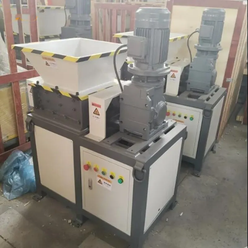 Destruidor de Plástico Residual para Tambor, Filme, Saco de Rede, Equipamento de Reciclagem de Resíduos com Eixo Duplo