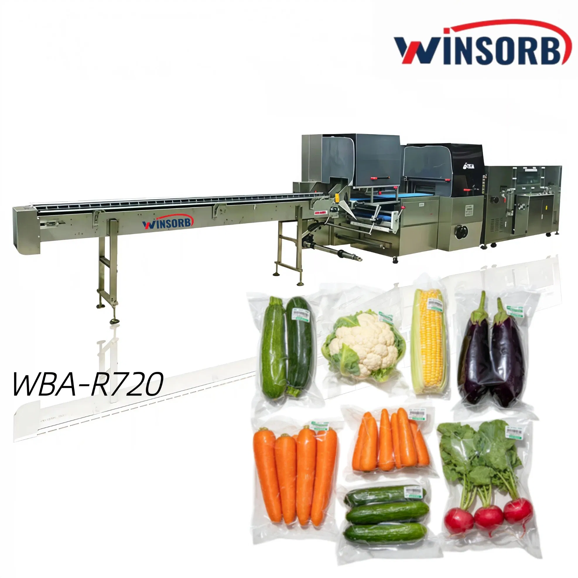Wba-R720 Máquina de Embalagem Térmica Automática Pequena para Aquecimento de Frascos, Vegetais e Filme POF PE, Encolhimento a Vácuo, Embalagem em Fluxo e Envelopamento