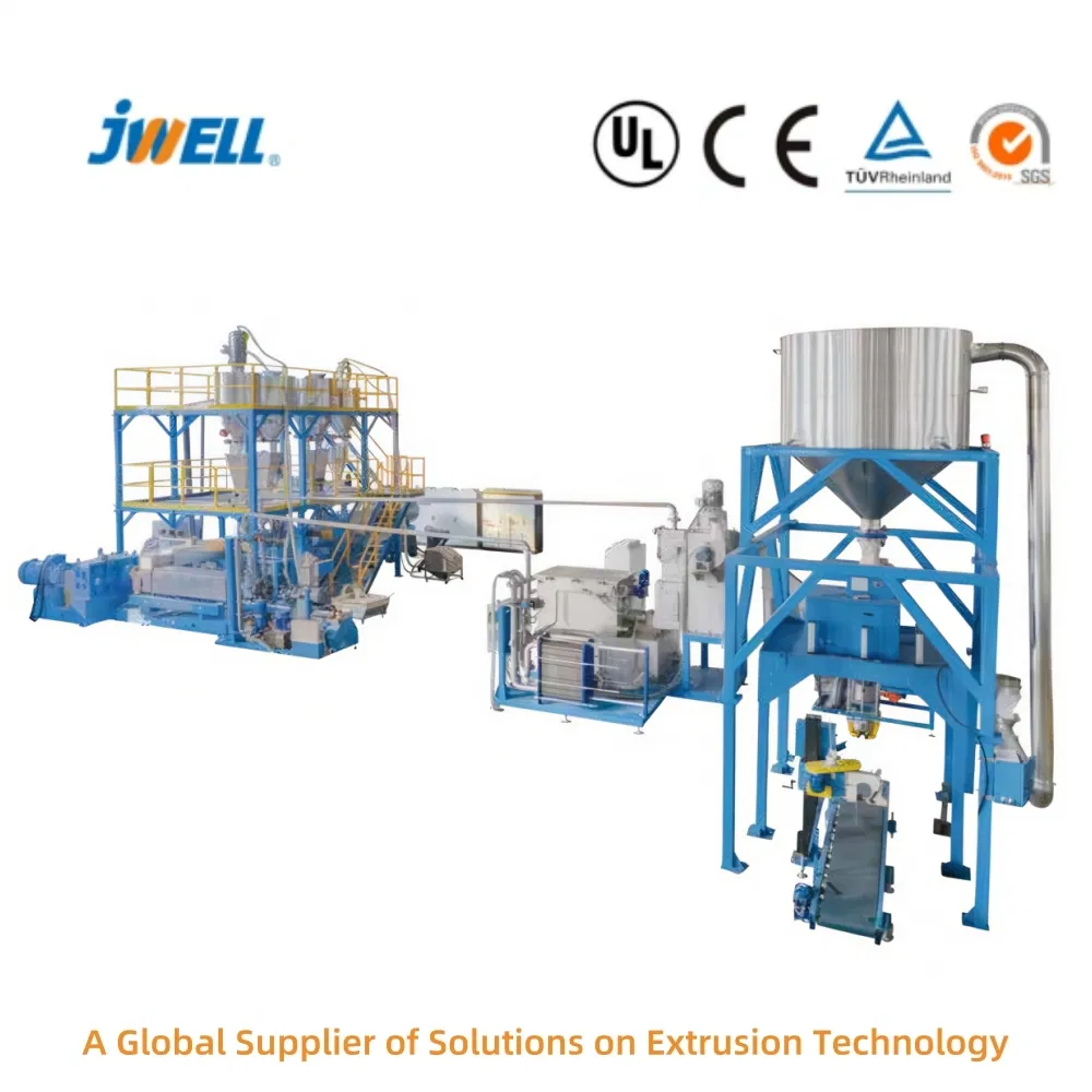 Máquina de Reciclagem de Plástico de Alta Carbonato de Cálcio PA HDPE LDPE LLDPE PE PP CaCO3 Aditivo de Talco Masterbatch de Cor Linha de Compounding Extrusora de Parafuso Duplo