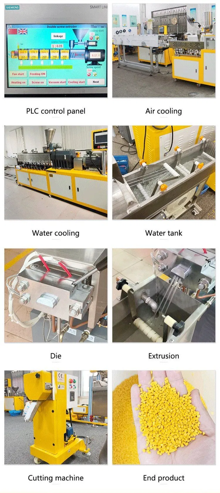 Linha de Granulação por Extrusão de Parafuso Duplo com Masterbatch de Alta Carga de Metal em Laboratório
