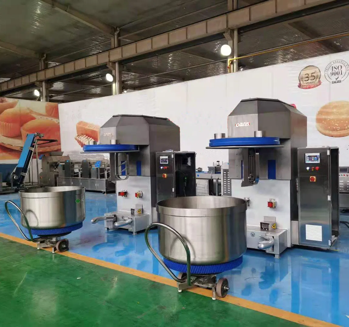 Misturador de massa com tigela removível automática para panificação, equipamento de padaria para pão