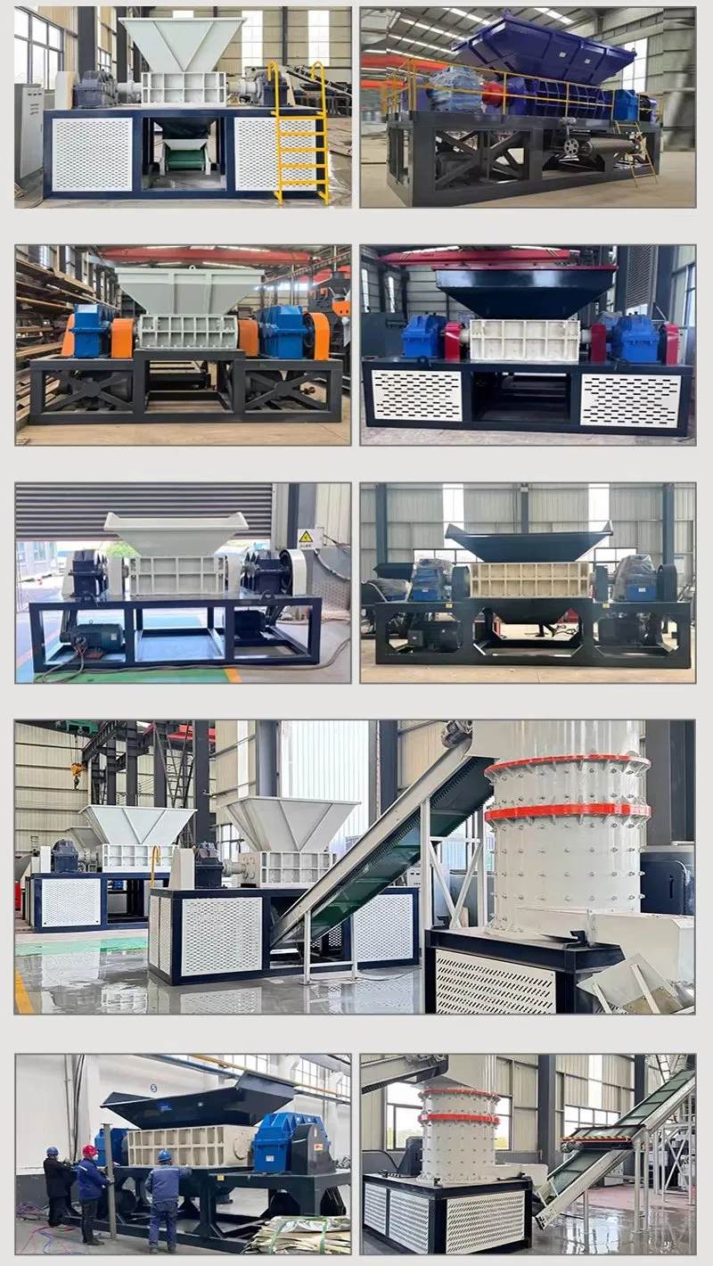 Máquina de Reciclagem Trituradora de Duplo Motor para Plástico, Pneus de Borracha e Vigas de Madeira