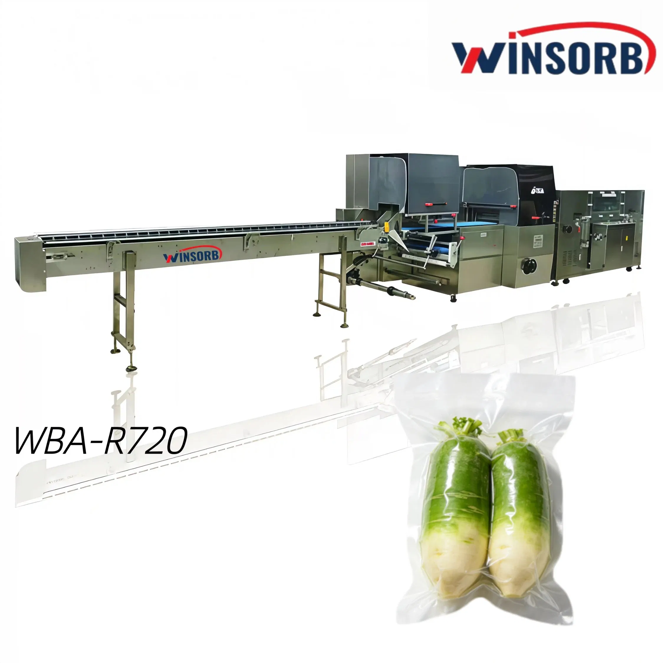 Wba-R720 Máquina de Embalagem Térmica Automática Pequena para Aquecimento de Frascos, Vegetais e Filme POF PE, Encolhimento a Vácuo, Embalagem em Fluxo e Envelopamento