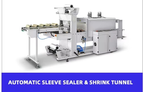 Máquina de Embalagem Térmica Semi Automática e Automática para Encolhimento de Filme Plástico Térmico, Tunel de Encolhimento, Máquinas de Embalagem para Caixa de Alimentos e Garrafa