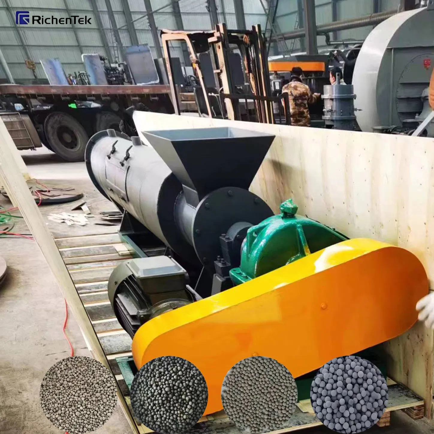 Linha de Fabricação de Fertilizante Orgânico Totalmente Automática com Alta Taxa de Granulação, Granulador de Tambor