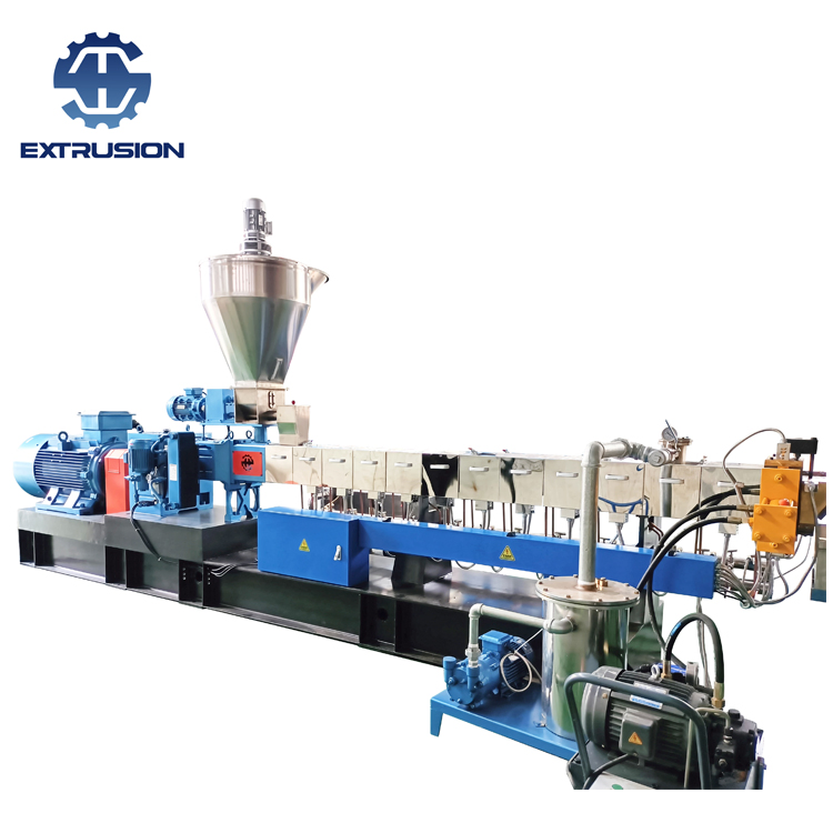 Máquina Extrusora de Masterbatch de Alta Carga de Filler de Parafuso Duplo PE PP+CaCO3