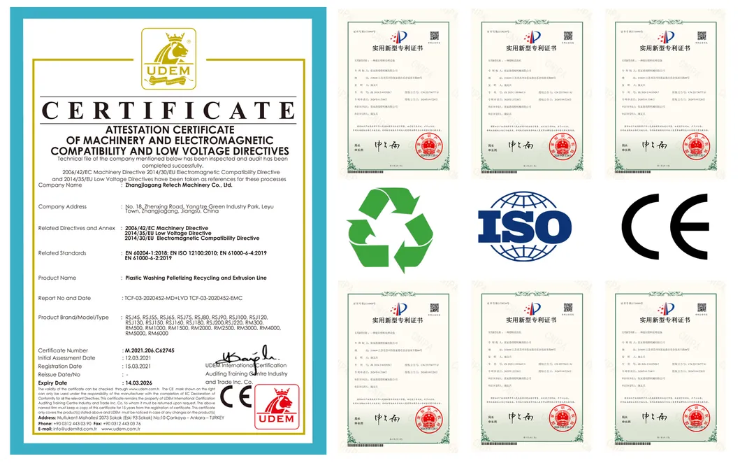 Linha de Reciclagem de Extrusão, Pelotização e Granulação de Filme de PE/PP/LDPE LLDPE HDPE/ABS/PS/EPS/EVA/PA/TPU com Auto Limpeza