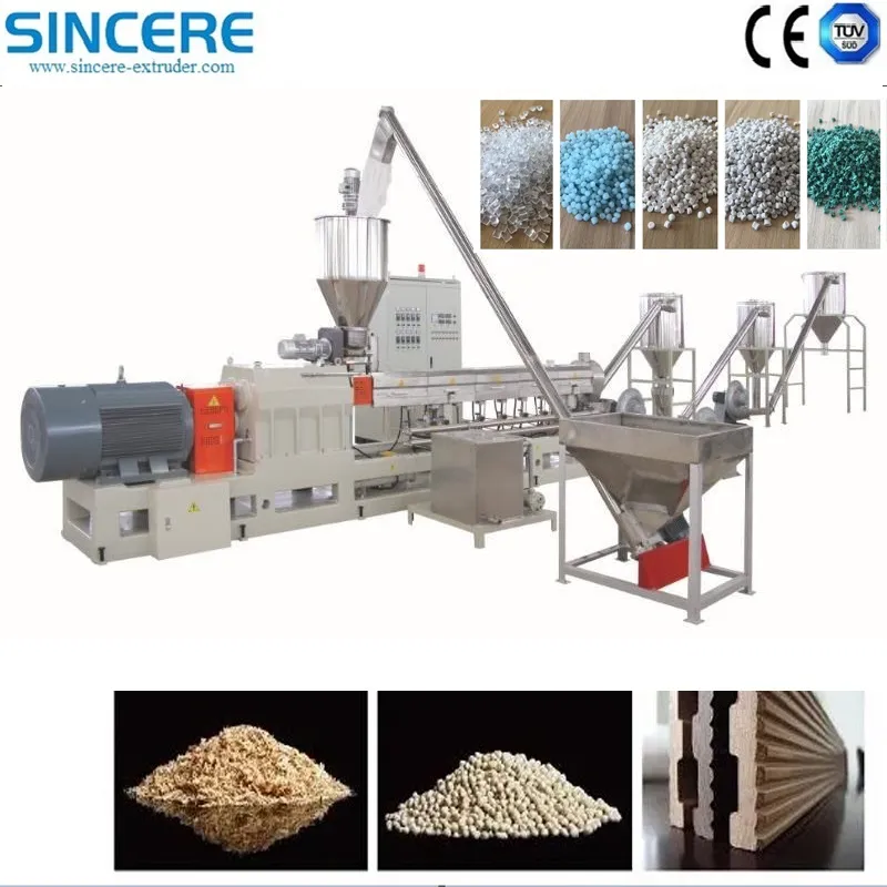 Máquina de reciclagem de resíduos plásticos de tubos, filmes, perfis e chapas de PE/PP/PVC/WPC e linha de granulação de masterbatch de enchimento