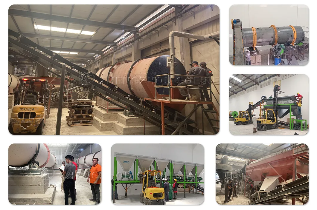 Fotos detalhadas do equipamento de granulação