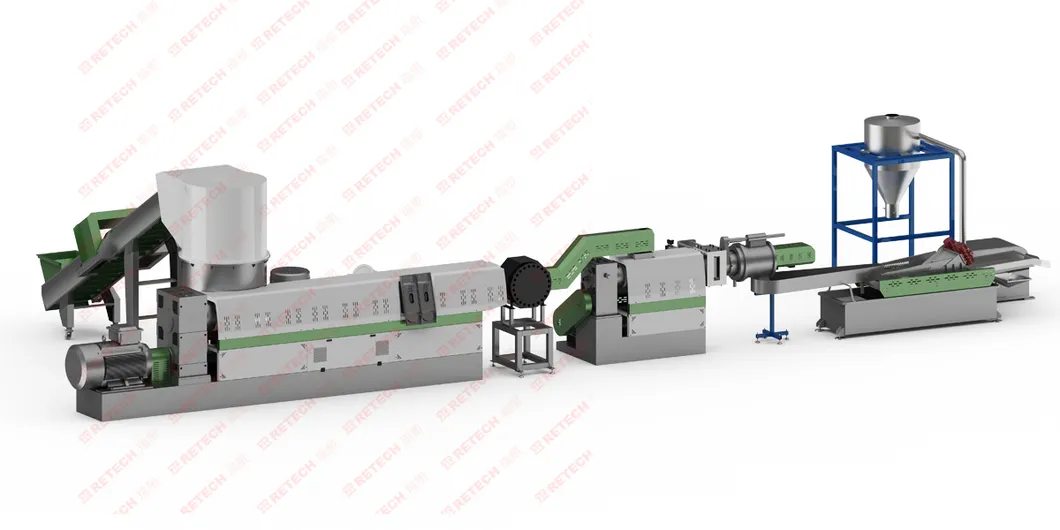 Linha de Reciclagem de Extrusão, Pelotização e Granulação de Filme de PE/PP/LDPE LLDPE HDPE/ABS/PS/EPS/EVA/PA/TPU com Auto Limpeza