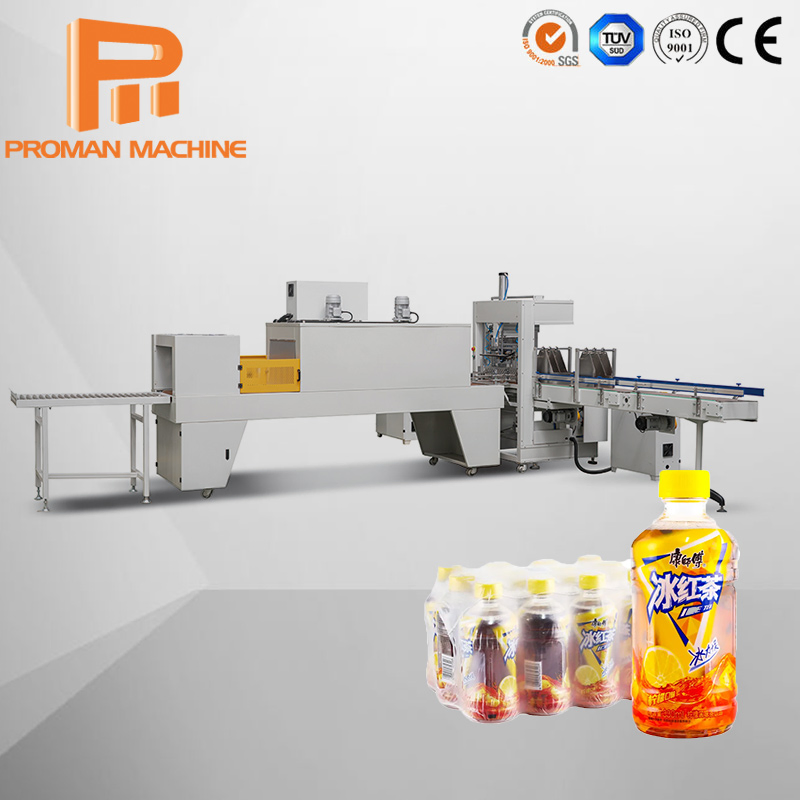 Máquina de Embalagem de Paletes com Filme Termoencolhível para Garrafas Plásticas com Túnel de Encolhimento Automático