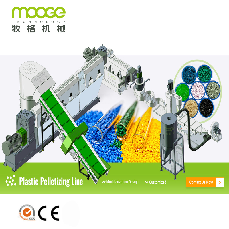Linha de Granulação de Plástico para Reciclagem de Filme Flake Jumbo Woven Bag de Resíduos PP/PE/LDPE HDPE BOPP/PA/PVC/ABS/PS/PC/EPE/EPS/PET