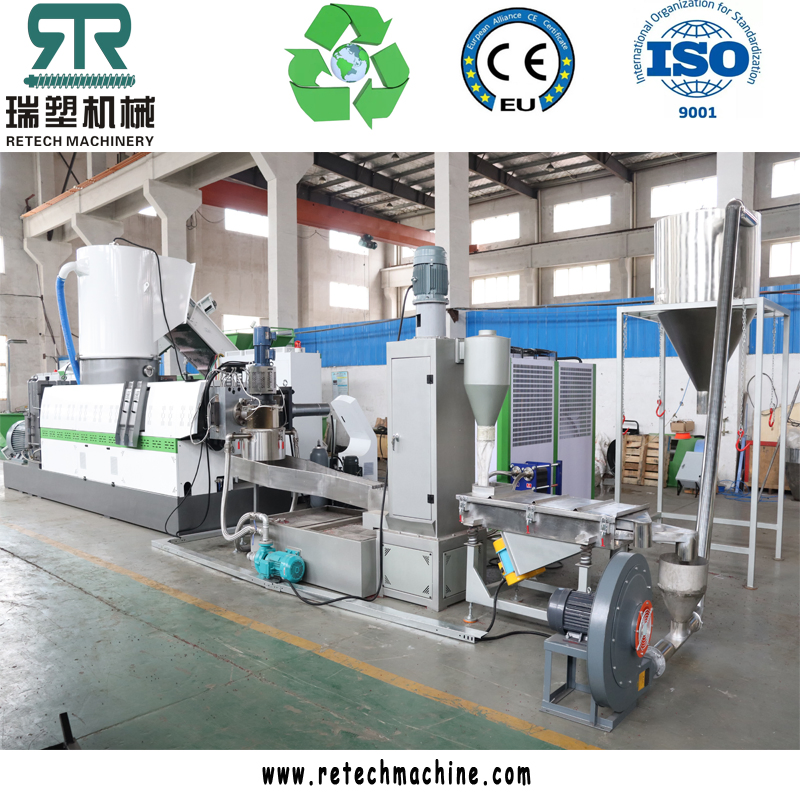 Linha de Reciclagem de Extrusão, Pelotização e Granulação de Filme de PE/PP/LDPE LLDPE HDPE/ABS/PS/EPS/EVA/PA/TPU com Auto Limpeza