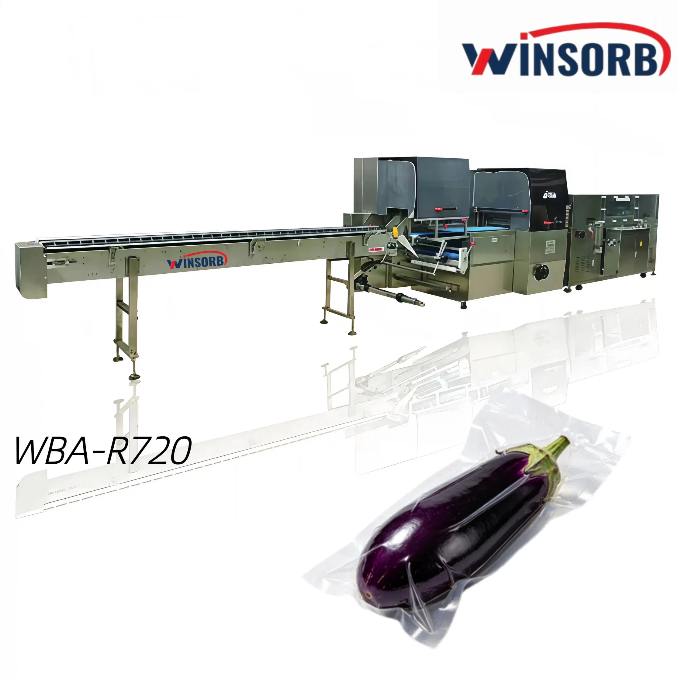 Wba-R720 Máquina de Embalagem Térmica Automática Pequena para Aquecimento de Frascos, Vegetais e Filme POF PE, Encolhimento a Vácuo, Embalagem em Fluxo e Envelopamento