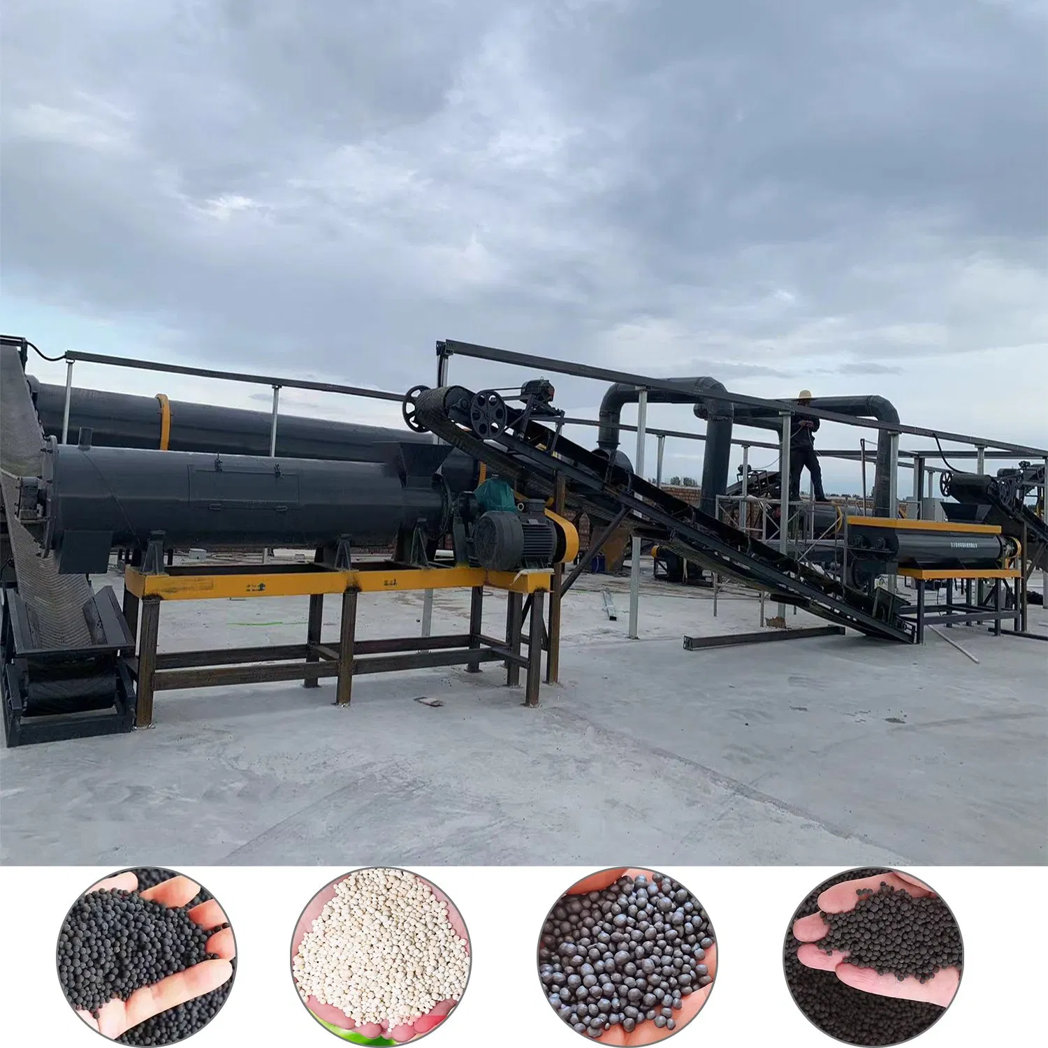Linha de Produção de Compostagem Profissional para Granulados - Granulador de Extrusão de Fertilizante Orgânico com Sistema de Secagem