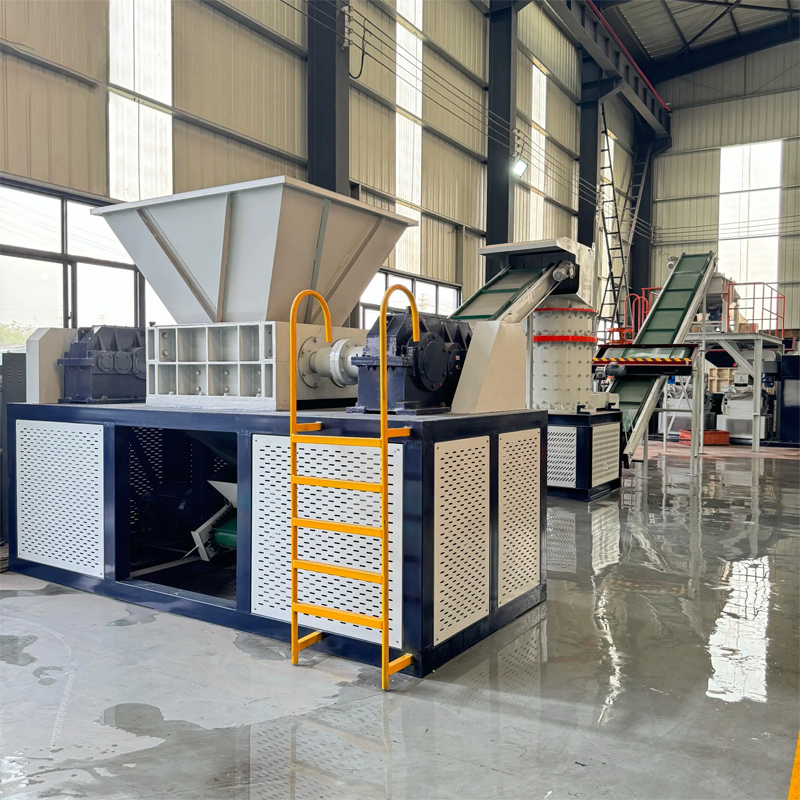 Máquina de Reciclagem Trituradora de Duplo Motor para Plástico, Pneus de Borracha e Vigas de Madeira