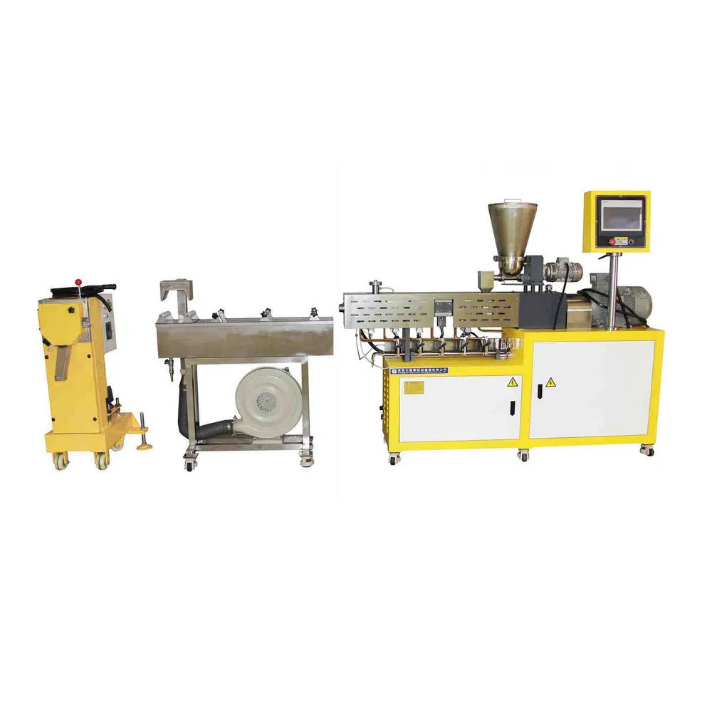 Linha de Pelotização de Duplo Parafuso para Masterbatch de Cor Tipo Fio com Água para Resinas Transportadoras PP PE PS