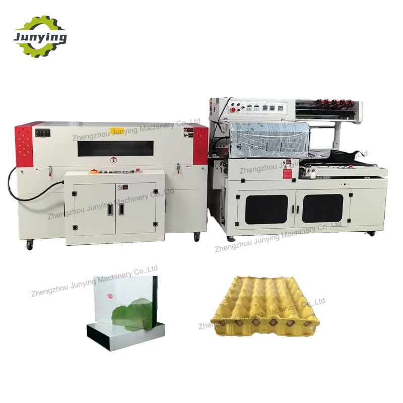 Máquina de Embalagem com Encolhimento Térmico Automática Completa para Envoltório de Fluxo, Filme Plástico POF, Selagem Lateral Térmica, Embalagem