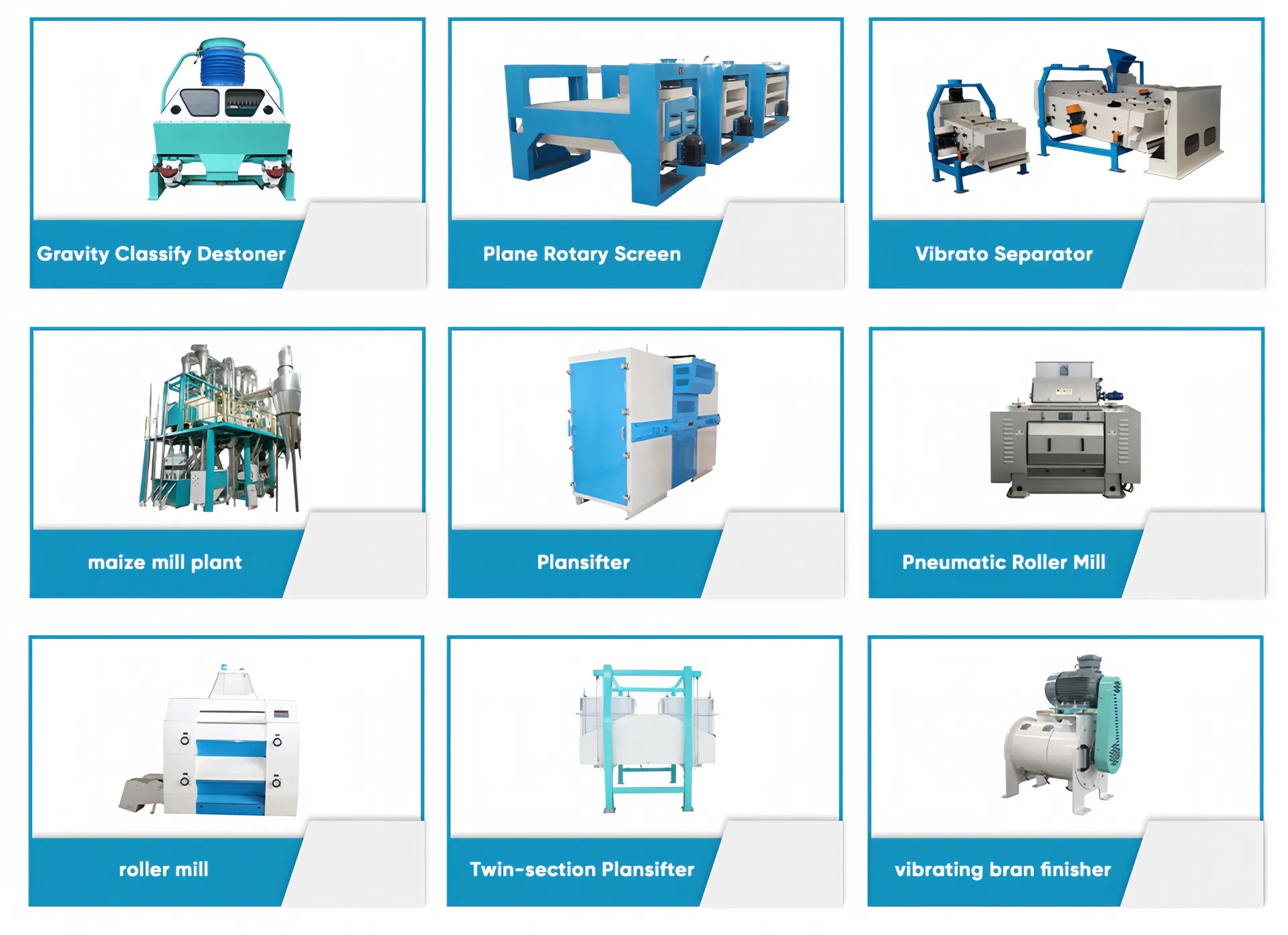 Unidade de Peneirador Completa com Dispositivo de Alimentação Integrado e Múltiplos Bicos de Saída para Manuseio Automatizado de Materiais em Moinho de Farinha