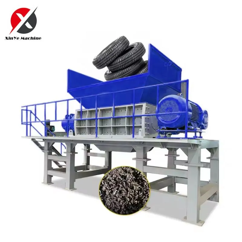Máquina de Reciclagem Trituradora de Duplo Motor para Plástico, Pneus de Borracha e Vigas de Madeira