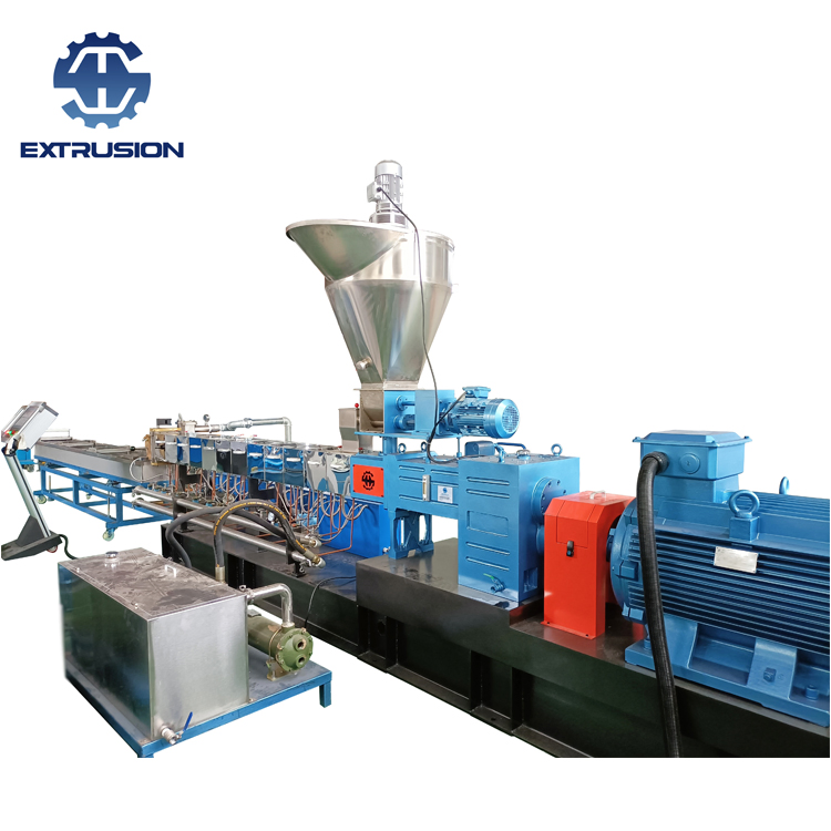 Máquina Extrusora de Masterbatch de Alta Carga de Filler de Parafuso Duplo PE PP+CaCO3