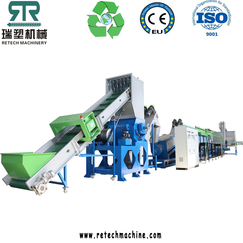Linha de lavagem de garrafas de plástico/PP/HDPE/LDPE/LLDPE/ABS/PS/PVC/PC/BOPP, filme/saco/drum/palete/tubo/conteiner/caixa/pote/barrel, planta de britagem, máquina de reciclagem