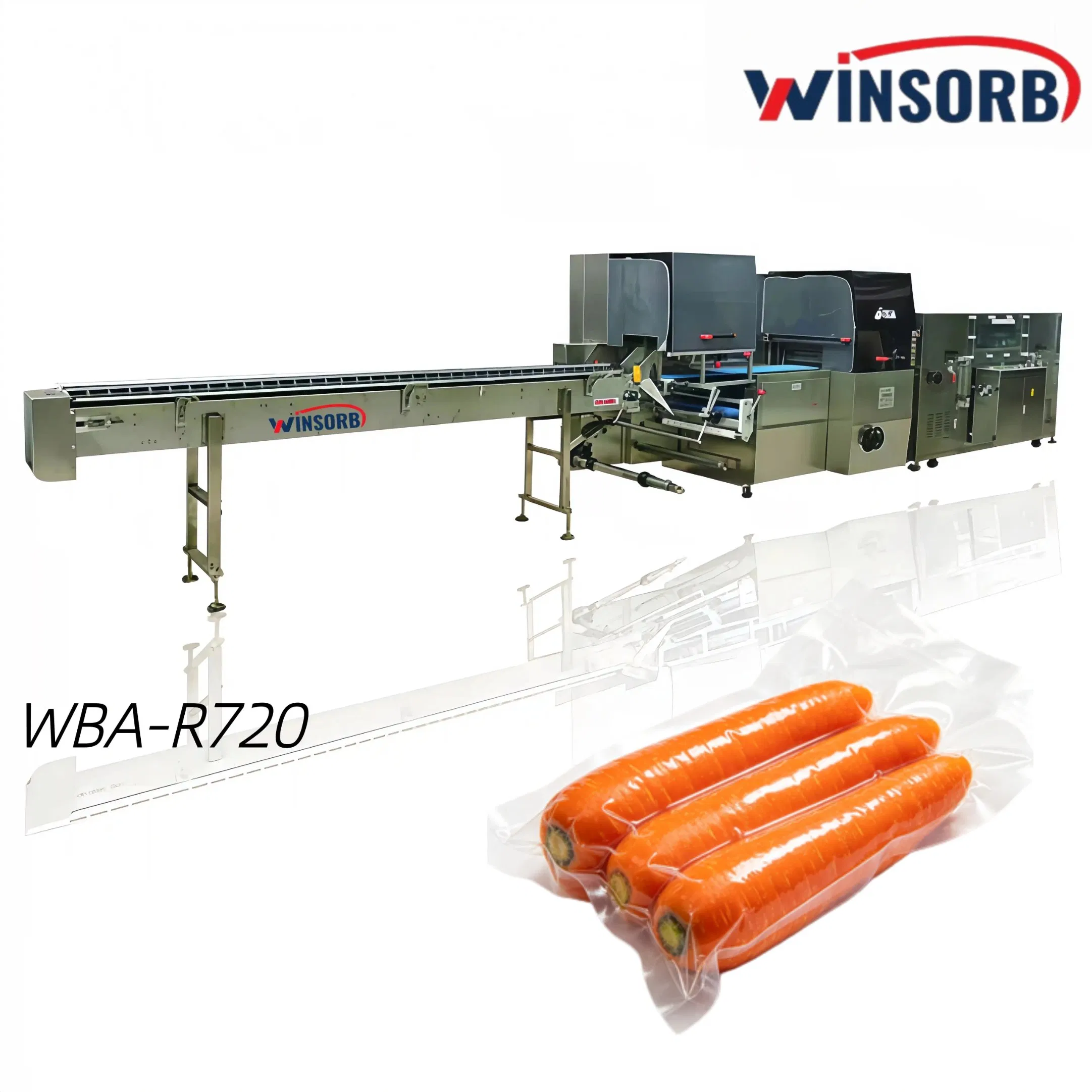 Wba-R720 Máquina de Embalagem Térmica Automática Pequena para Aquecimento de Frascos, Vegetais e Filme POF PE, Encolhimento a Vácuo, Embalagem em Fluxo e Envelopamento