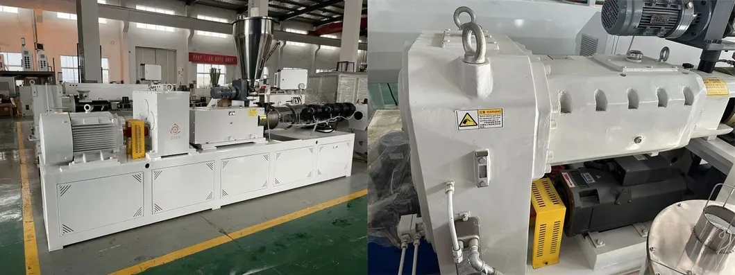 Máquina de Extrusão de Perfil de Janela de Tubo UPVC com Dupla Rosca Gêmea, Compounding de Plástico, Pelotização, Pelotizador, Extrusora