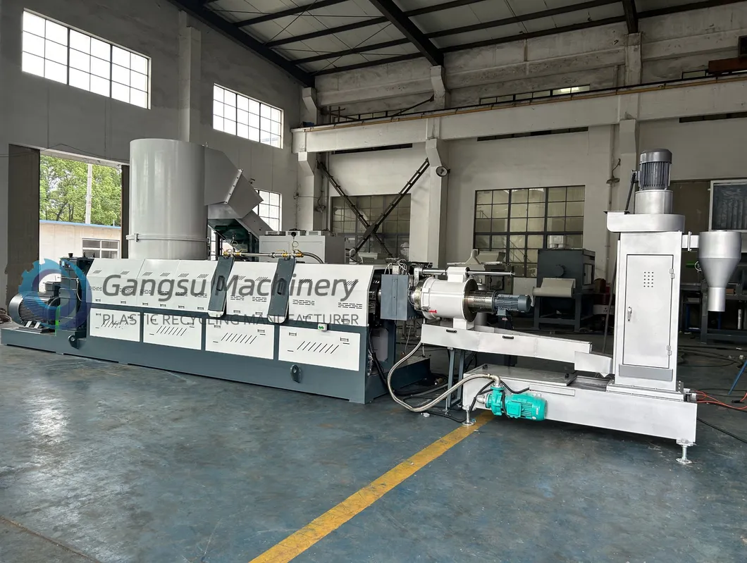 PE PP HDPE LDPE LLDPE BOPP PS ABS PET PVC EPS EPE EPP PC Filme/Não Tecido Saco/ Fibra Reciclagem de Plástico Granulador Linha de Granulação Máquina