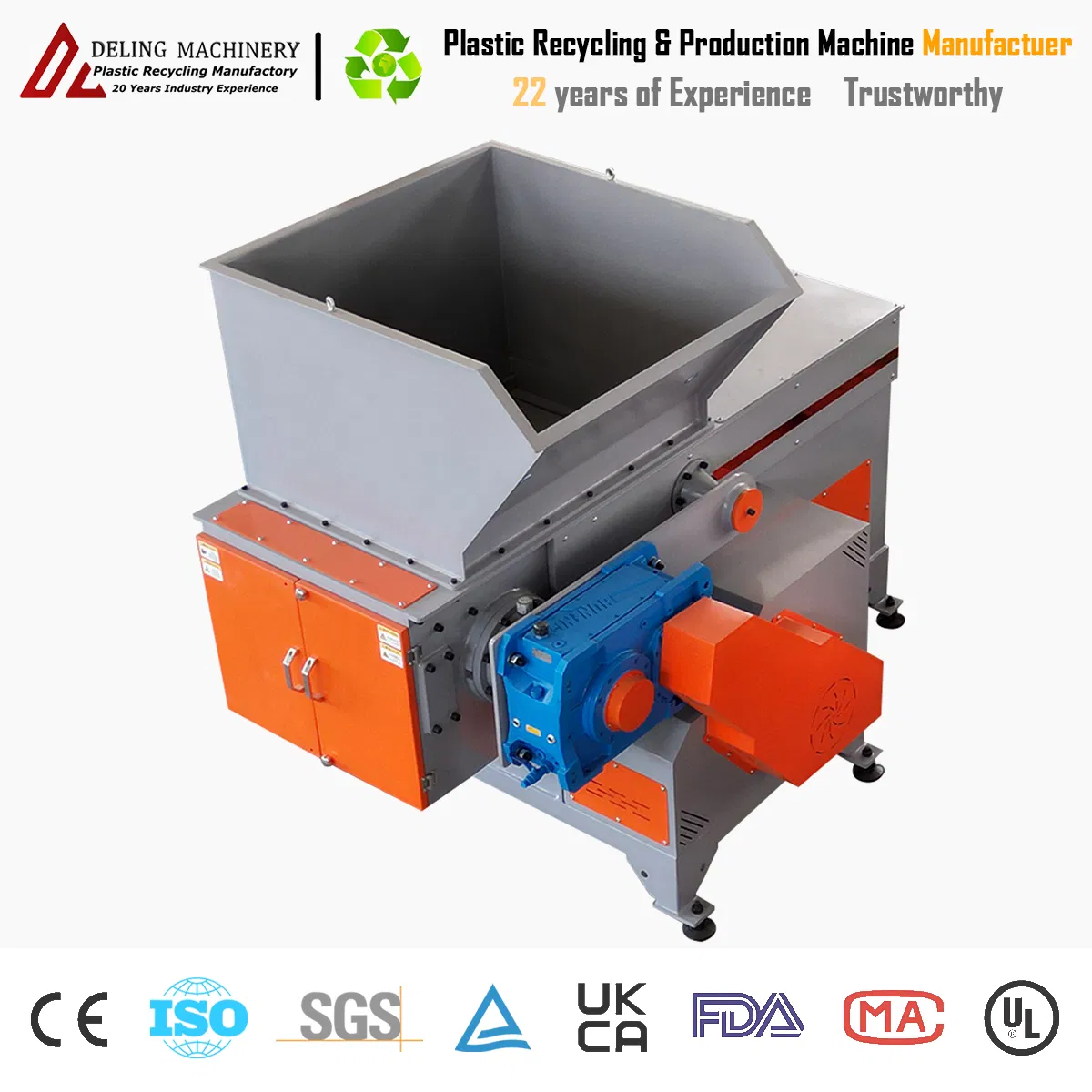 Máquina de Triturador e Desintegrador de Eixo Único de Alto Desempenho para Reciclagem, Trituração e Desintegração de Plástico, Madeira, Borracha, Metal, Fibra, Papelão, Papel, Alumínio e Carcaça de Carro