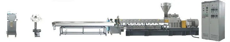 Linha de Granulação de Masterbatch Plástico Altamente Preenchido de Elastômeros Termoplásticos - Esquema