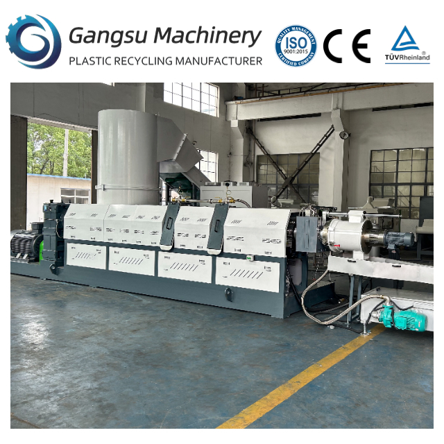 PE PP HDPE LDPE LLDPE BOPP PS ABS PET PVC EPS EPE EPP PC Filme/Não Tecido Saco/ Fibra Reciclagem de Plástico Granulador Linha de Granulação Máquina