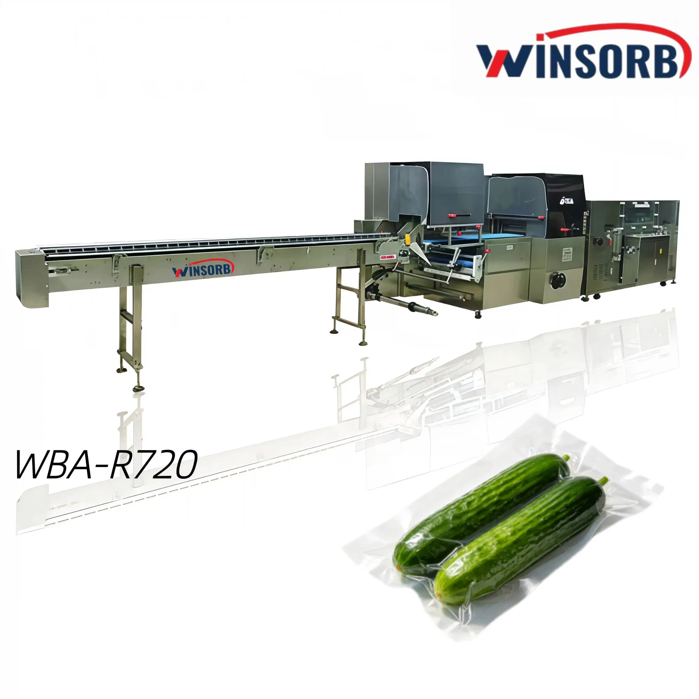 Wba-R720 Máquina de Embalagem Térmica Automática Pequena para Aquecimento de Frascos, Vegetais e Filme POF PE, Encolhimento a Vácuo, Embalagem em Fluxo e Envelopamento