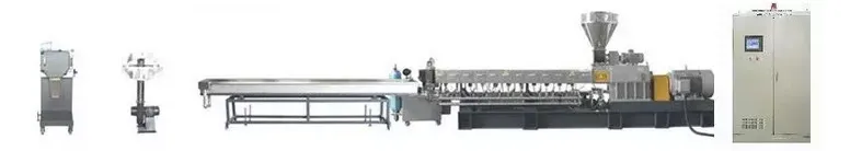 Máquina Extrusora de Masterbatch de Alta Carga de Filler de Parafuso Duplo PE PP+CaCO3