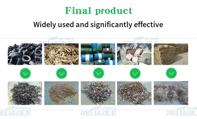 Produto final triturado