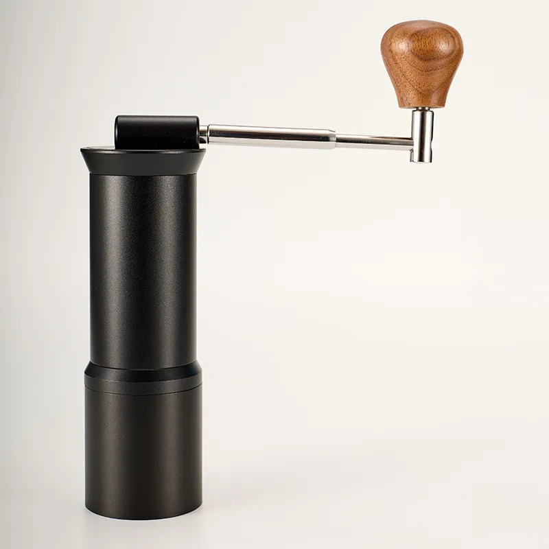 Cuerpo de aleación de aluminio 420 molinillo de café manual de acero inoxidable con mango plegable para uso doméstico