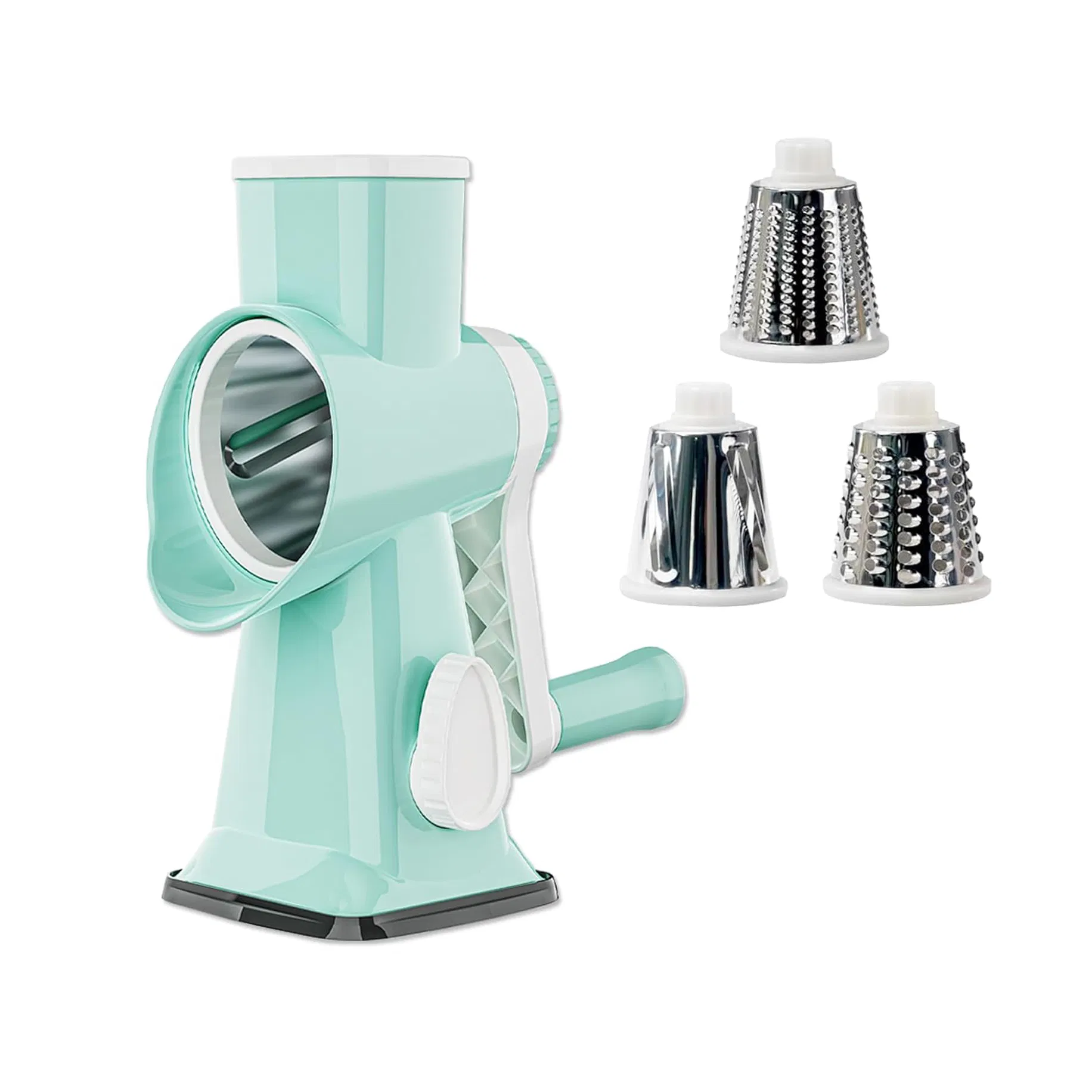 Nuevo rallador de alimentos manual rotativo multifuncional de plástico ABS con cuchilla ecológica para queso y verduras