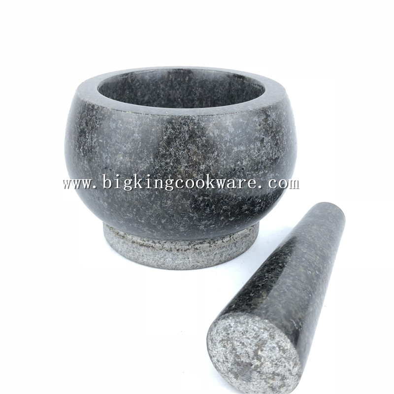 Utensilio de cocina mortero y maja de granito natural