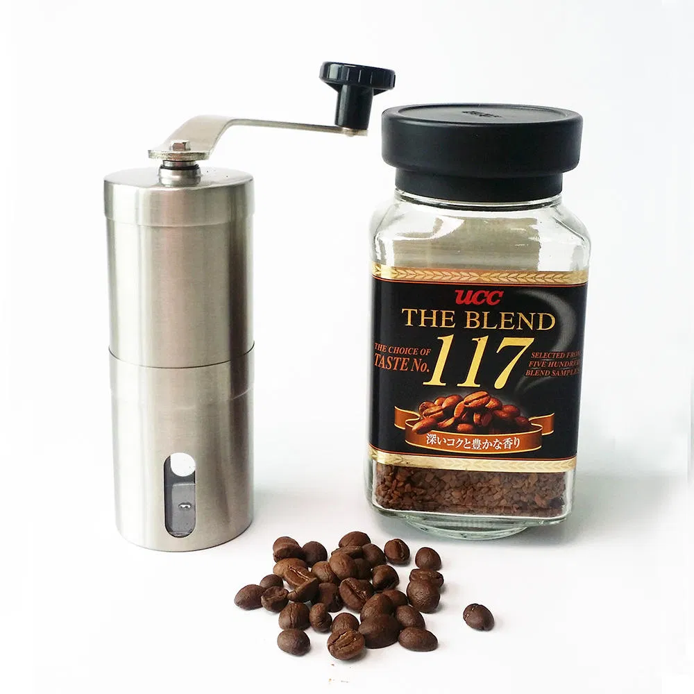 Molino de café de cerámica hecho a mano, molinillo manual de granos de café con núcleo de cerámica ajustable