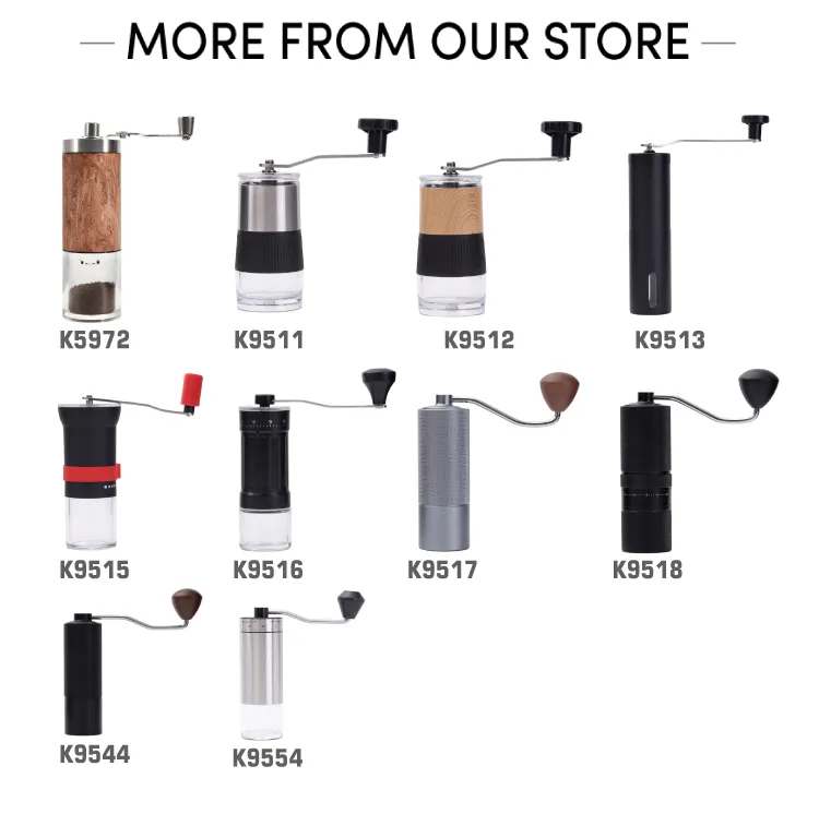 Molino de café manual de acero inoxidable verde 304 con muela de cerámica y caja de polvo con ajuste ajustable para cocina doméstica