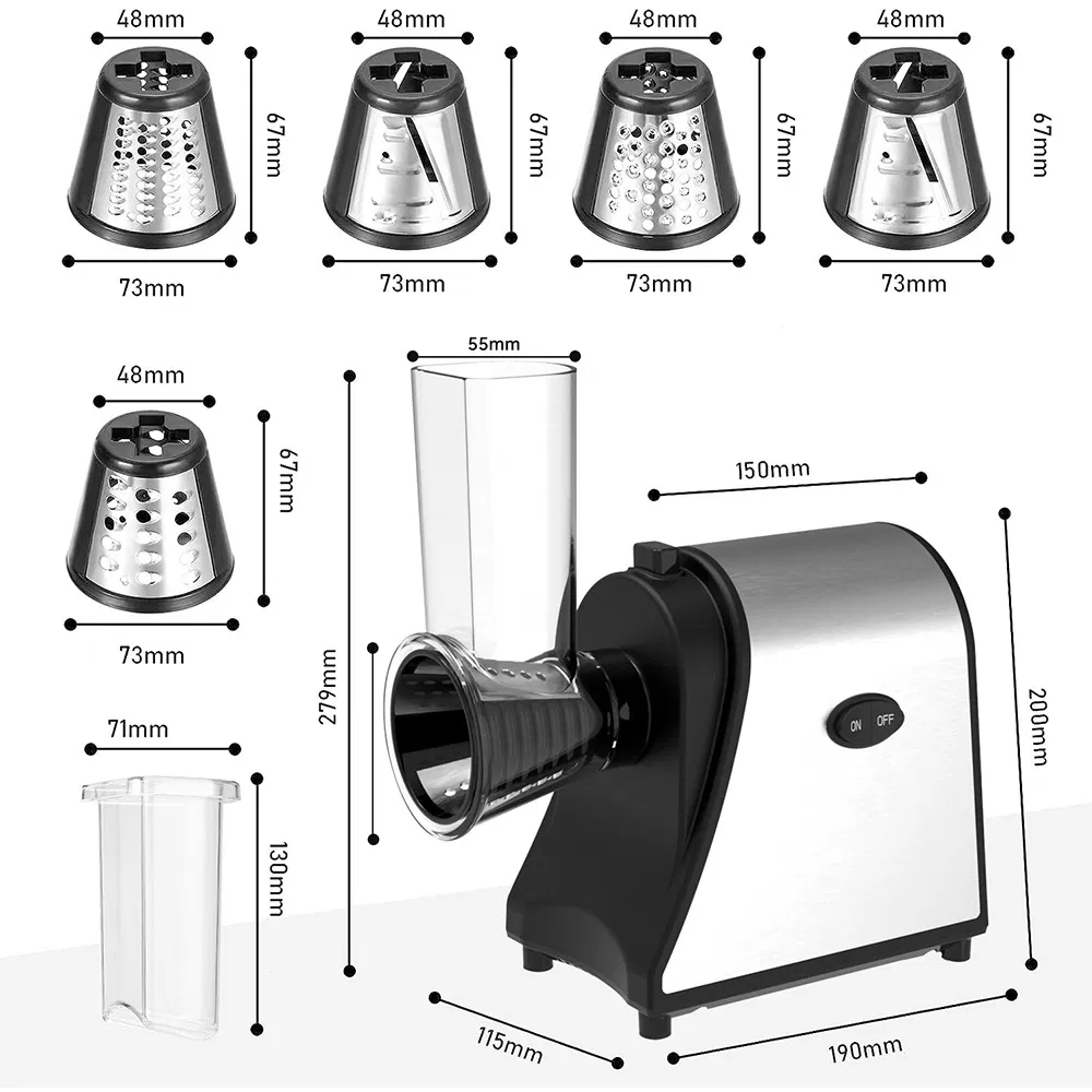 Cortador y rebanador eléctrico de verduras Wholesale Salad Shooter, rallador eléctrico
