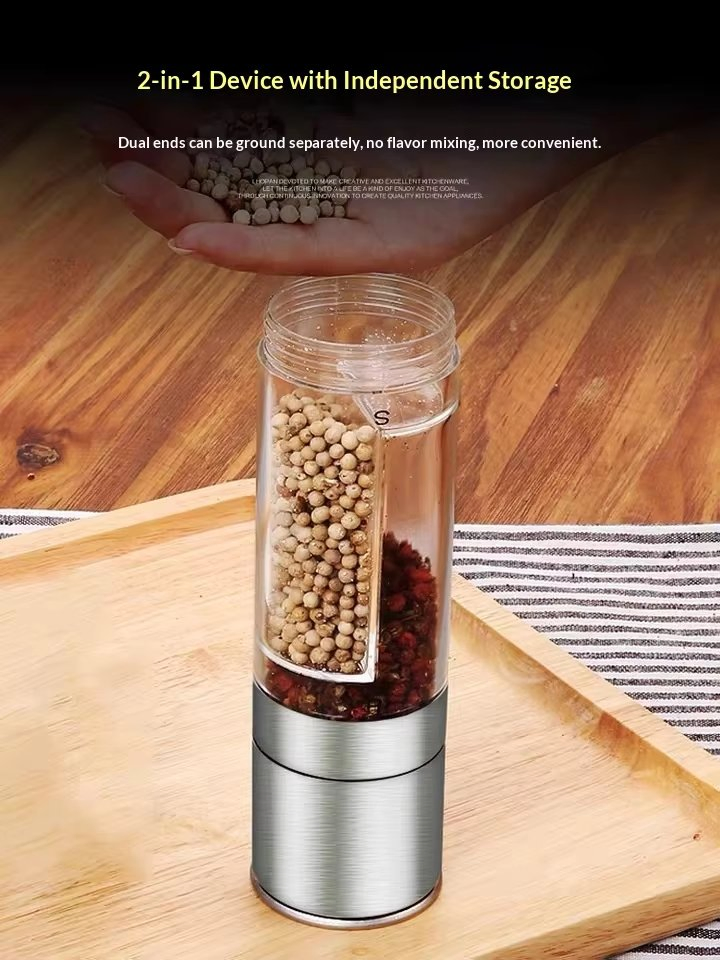 Stainless Steel Pepper Grinder Sea Salt Sichuan Peppercorn Powder Manual Grinding Bottle Black Pepper Grains