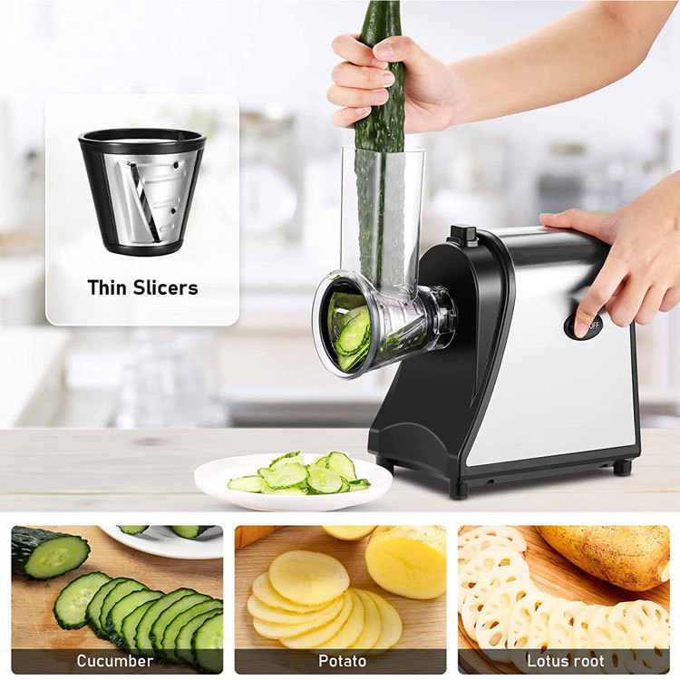 Cortador y rebanador eléctrico de verduras Wholesale Salad Shooter, rallador eléctrico