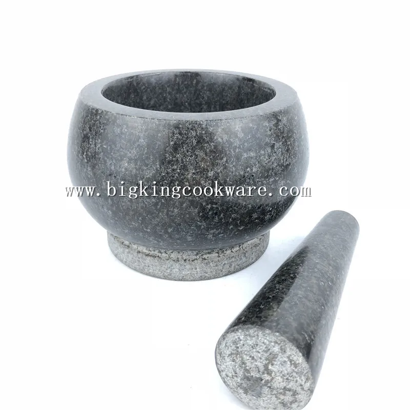 Utensilio de cocina mortero y maja de granito natural