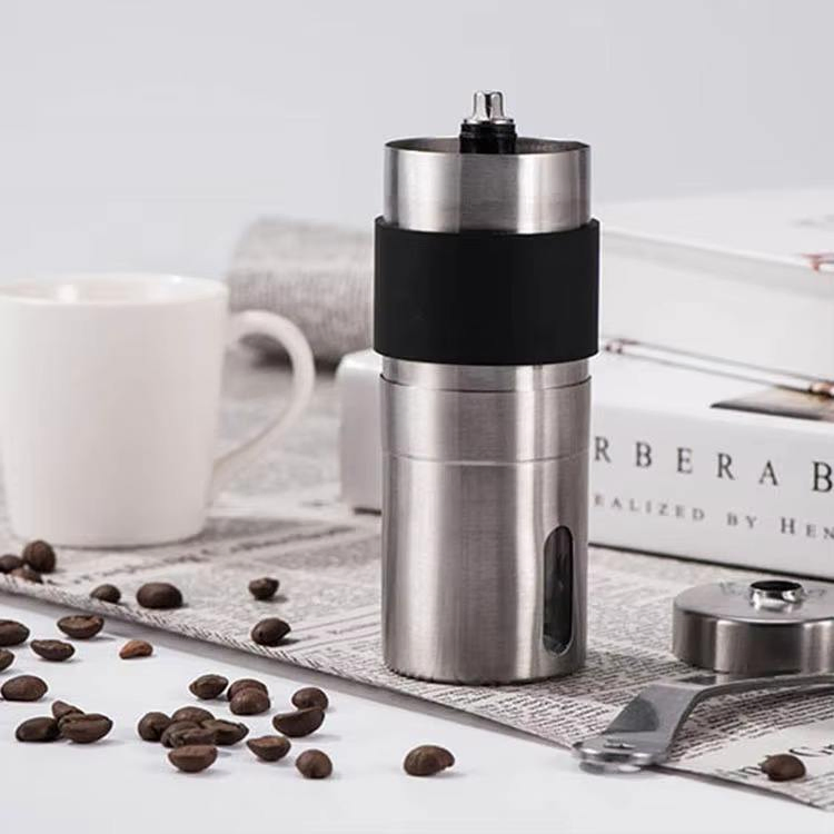 Molino de café portátil mini de cerámica con muelas conveniente 304 manivela de acero inoxidable con características para hacer té y café