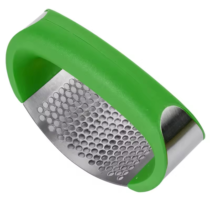 Prensador de ajo manual de acero inoxidable de alta calidad y cortador curvado para carne y verduras, herramienta esencial para el hogar, producto de cocina