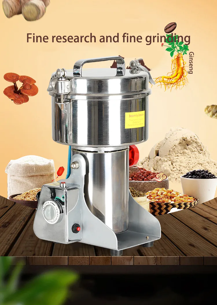 Molino de Grano Eléctrico Comercial de Alta Velocidad, Molinillo de Acero Inoxidable para Especias, Hierbas, Arroz y Maíz