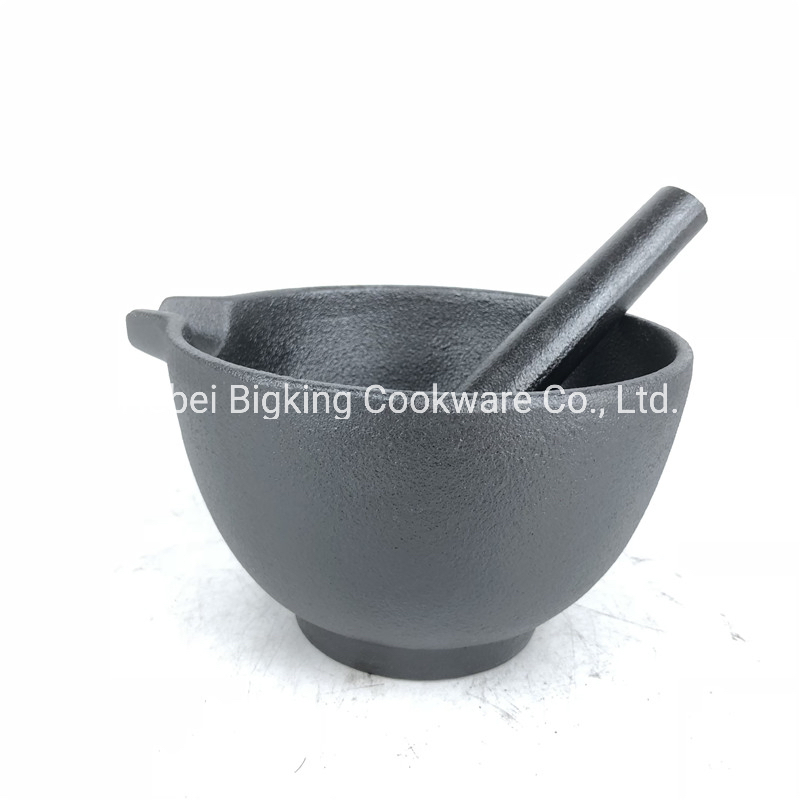 Utensilios de cocina mortero y mano de hierro fundido